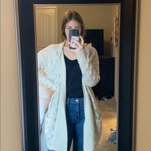 Cream colored knit type cardigan